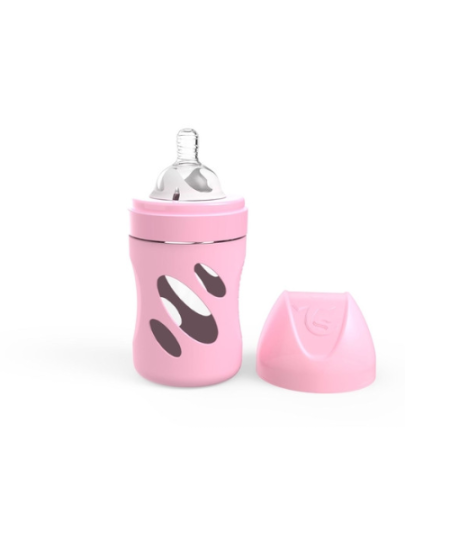 Twistshake Anti Colic staklena boca 180ml Roza
