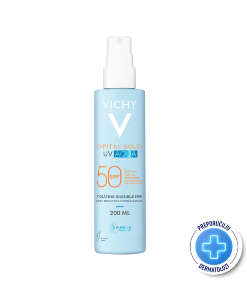Vichy Capital Soleil UV AQUA hidracijski sprej za lice i tijelo SPF50, 200ml