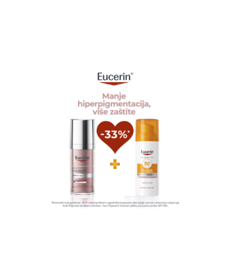 EUCERIN Anti-Pigment dvofazni serum 2x15ml + EUCERIN SUN Pigment control fluid za lice SPF 50+, 50ml