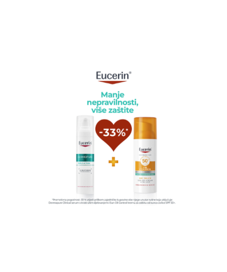 EUCERIN DERMOPURE CLINICAL Serum s trostrukim djelovanjem 40ml + EUCERIN SUN Face Oil Control SPF50+, 50ml